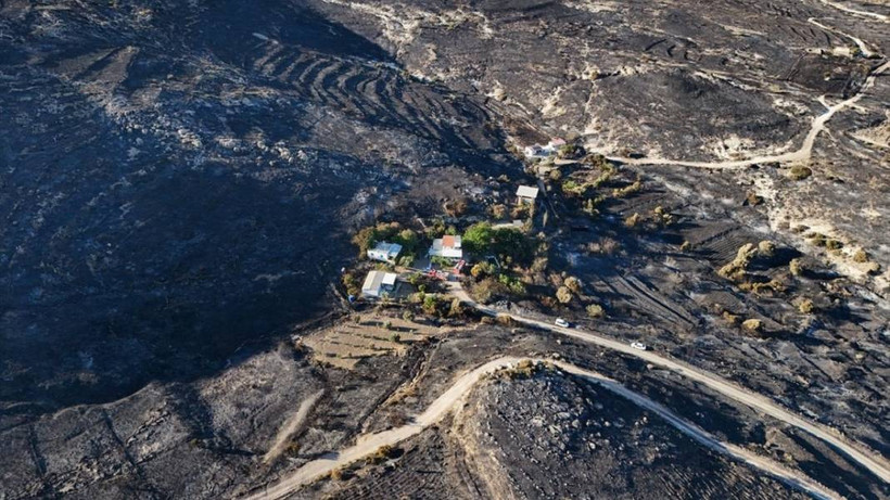 Çeşme'de yanan orman alanı havadan görüntülendi - Resim: 4